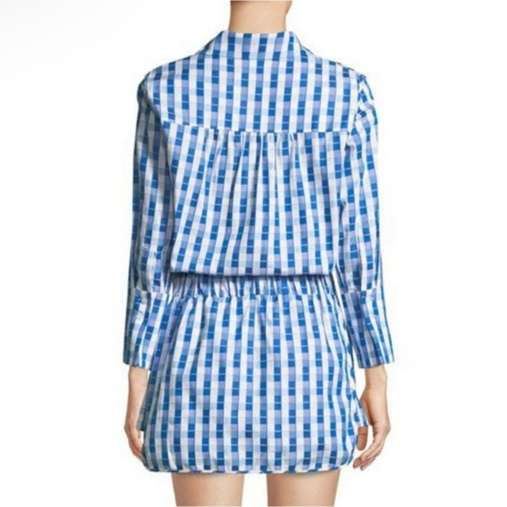 Alexis Perri size small gingham check blue and white jumpsuit